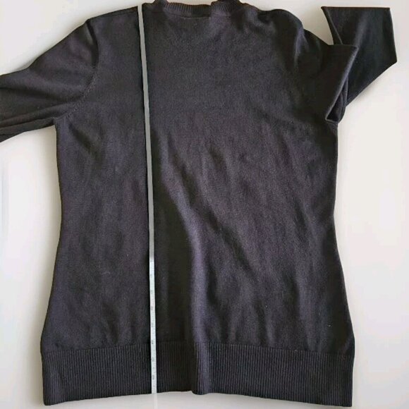 Leo & Ugo Sweater Womens L Black Argyle LS Cowl Neck Goth Boho Whimsigoth Y2K - Picture 8 of 13